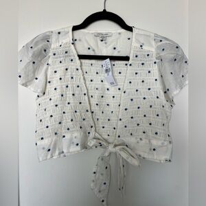 American Eagle NWT tie-front crop top 100% cotton, spring 2023